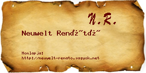Neuwelt Renátó névjegykártya